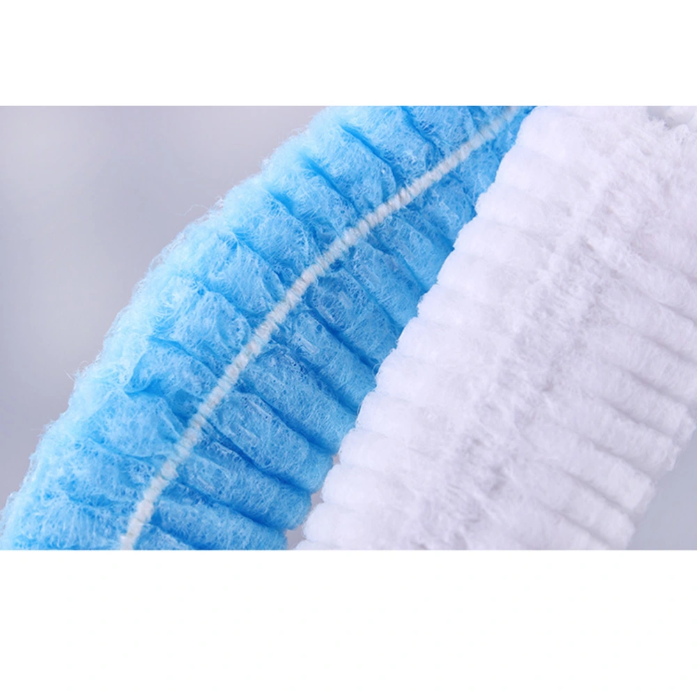 100pcs Disposable Hair Non-woven Dust Bouffant for Medical Service Food Baking Makeup for Outdoor (Blue)