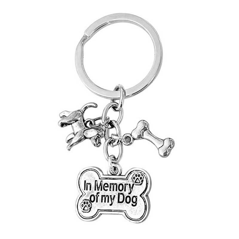 Dog Memorial Keychain Decorative Pet Memorial Keychain Hanging Dog Key Ring Metal Keychain Decor