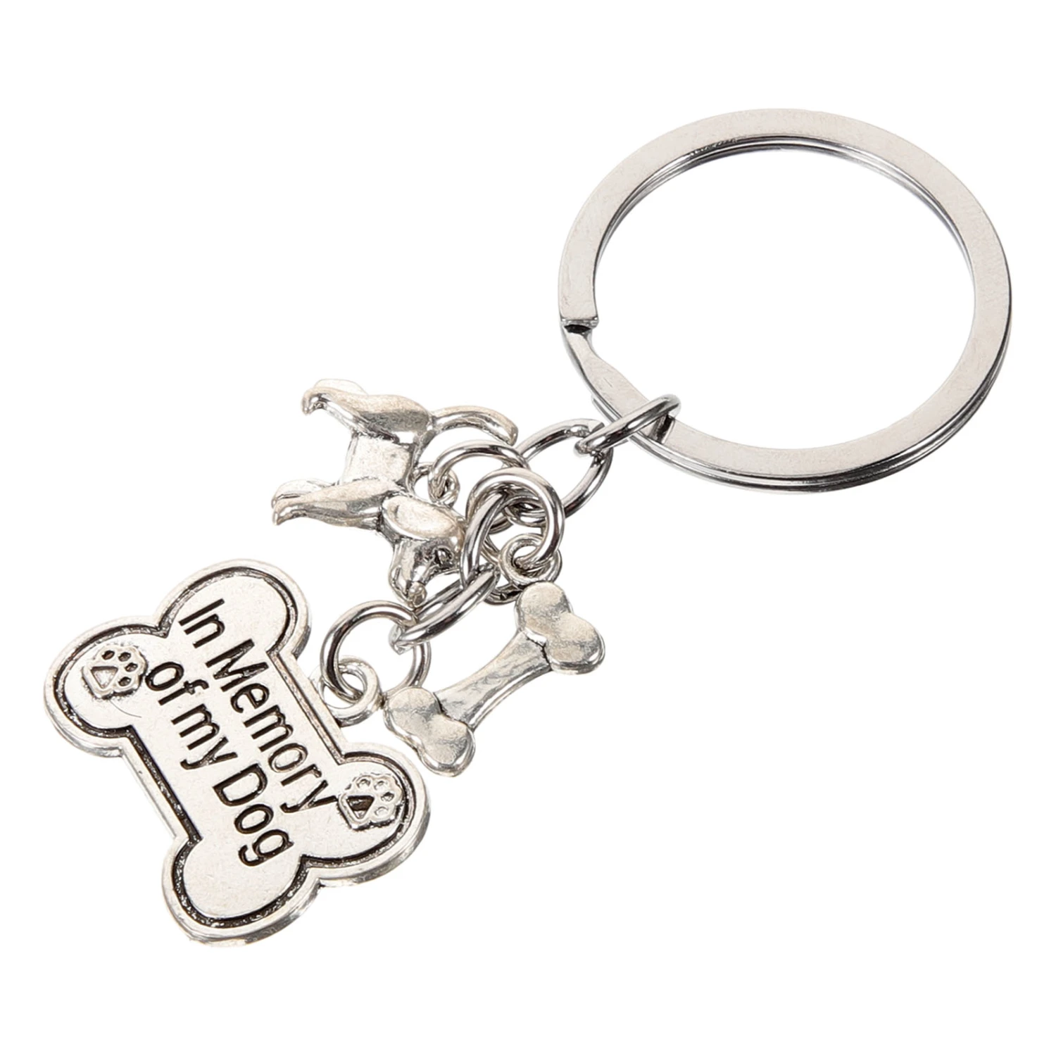Dog Memorial Keychain Decorative Pet Memorial Keychain Hanging Dog Key Ring Metal Keychain Decor
