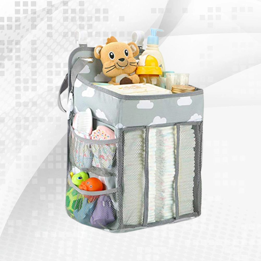 Multipurpose Baby Bed Storage Bag Diaper Clothes Hanging Organizer Kids Room Hanging Pouch for Headboards Bed Rails Dorm Rooms