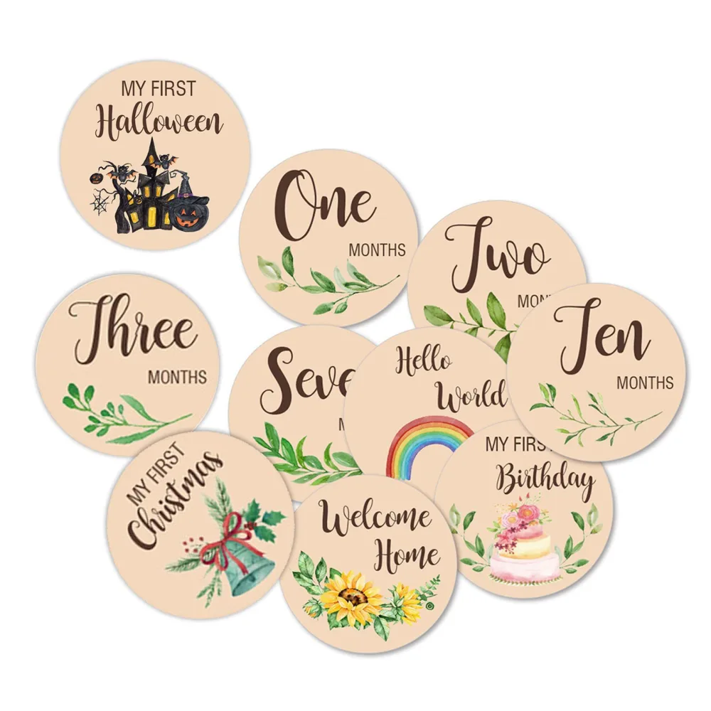 1 Set Baby Milestone Wooden Month Milestone Signs Decorative Milestone Markers for Home