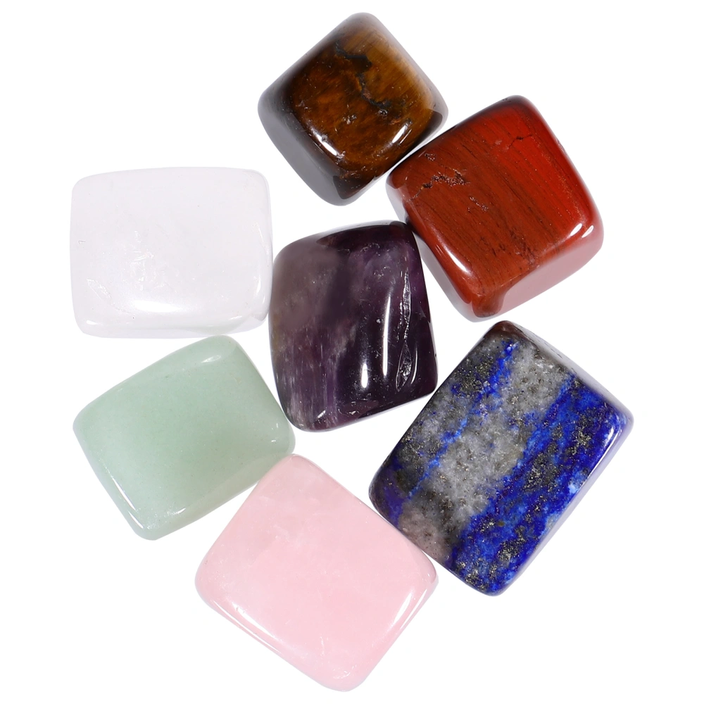 SUPVOX 10-15mm Chakra Stones Healing Crystals Set Crystal Therapy Meditation Stones Thumb Palm Worry Stones