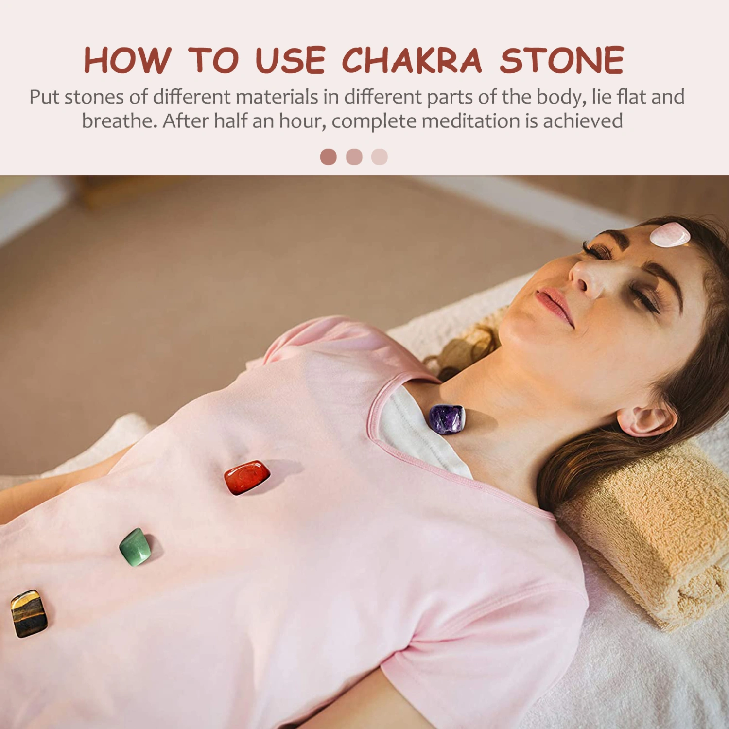 SUPVOX 10-15mm Chakra Stones Healing Crystals Set Crystal Therapy Meditation Stones Thumb Palm Worry Stones