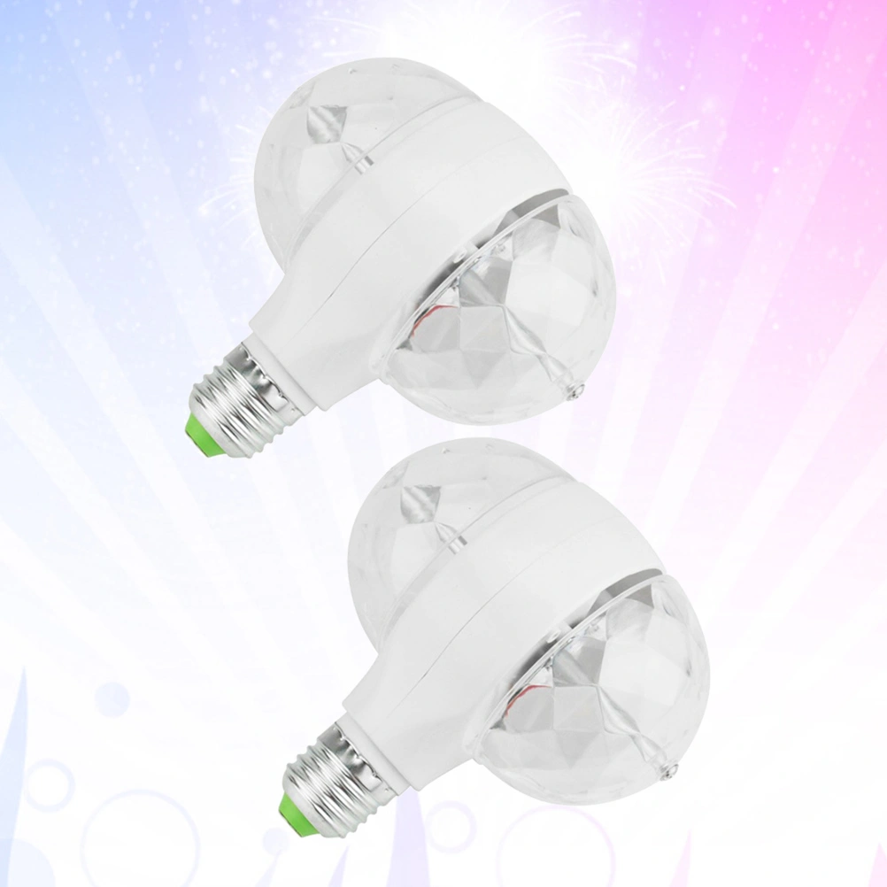 2pcs Dual Head Mini Stage Light Colorful Lights Rotation Stage Lamp for KTV Stage Home Party (White)