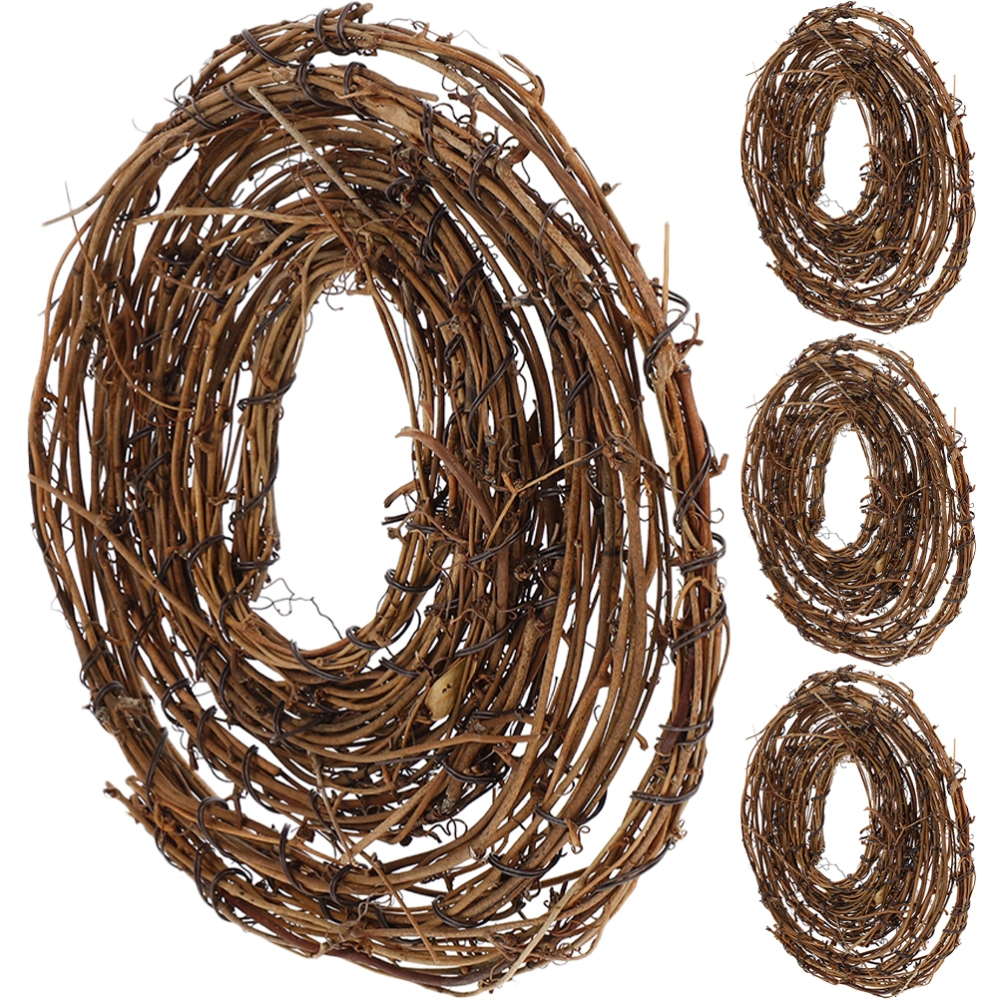 4Pcs Natural Rattan Garland Decoration for Christmas Tree Mantle Fireplace Stairs Table Wall Door