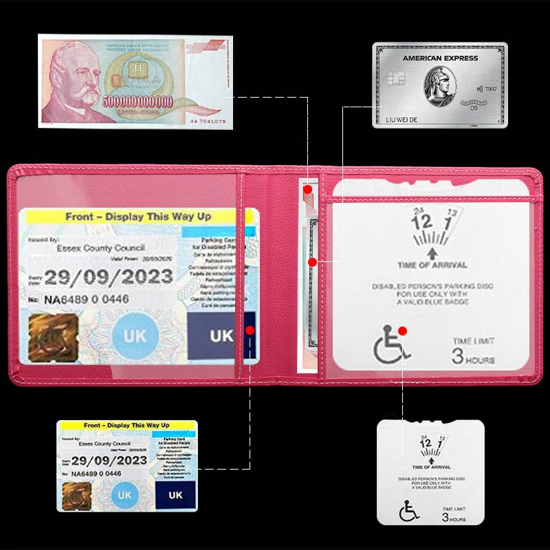 Disabled Certificate Holder Portable Credit Bank Card Holder Tickets Holder Disabled Certificate Sleeve