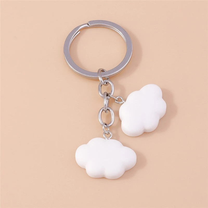 Cloud Keyring Backpack Key Pendant Metal Key Chain Purse Hanging Decoration