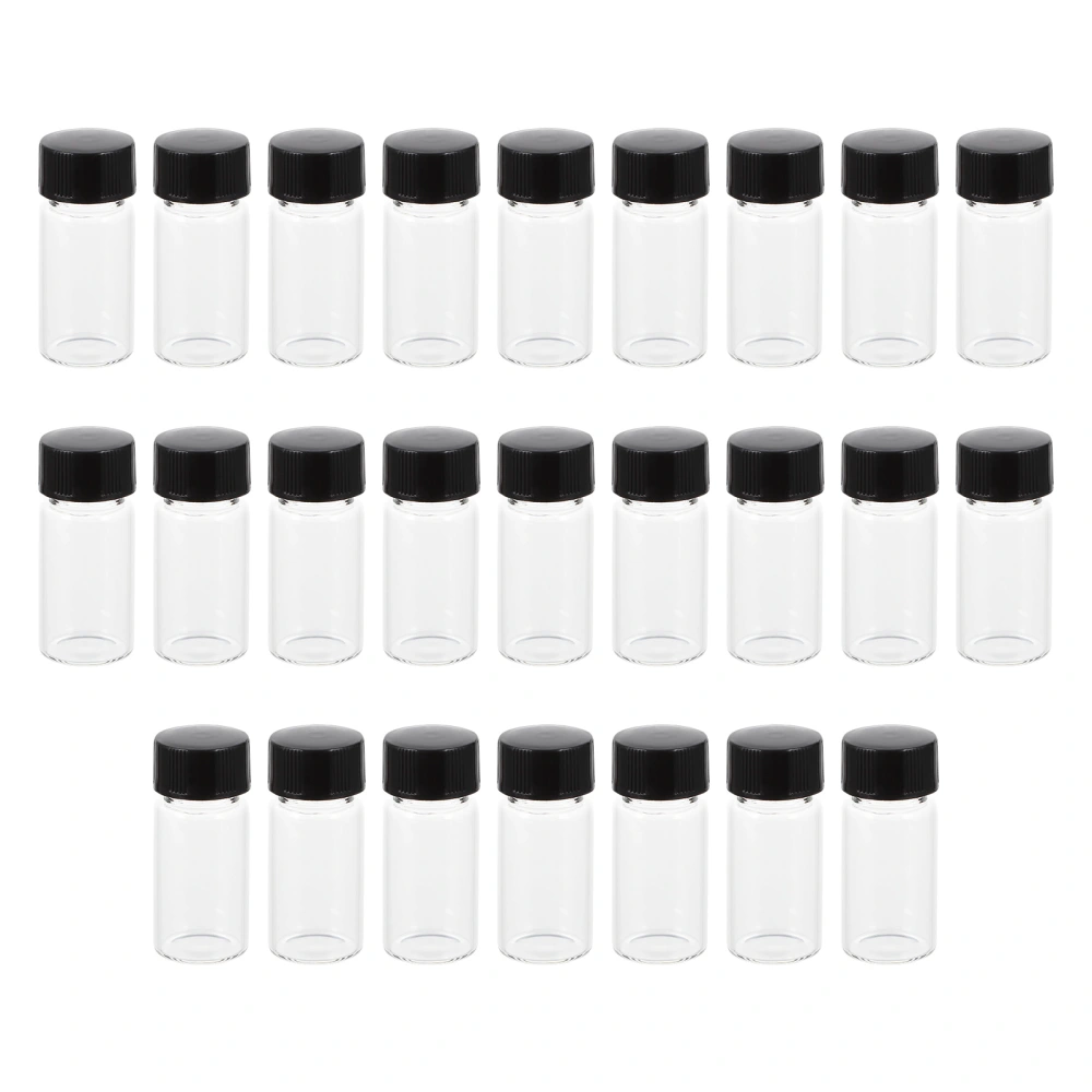 25pcs Glass Sample Bottles 5ml Essential Oil Vials Refillable Bottle with Lid