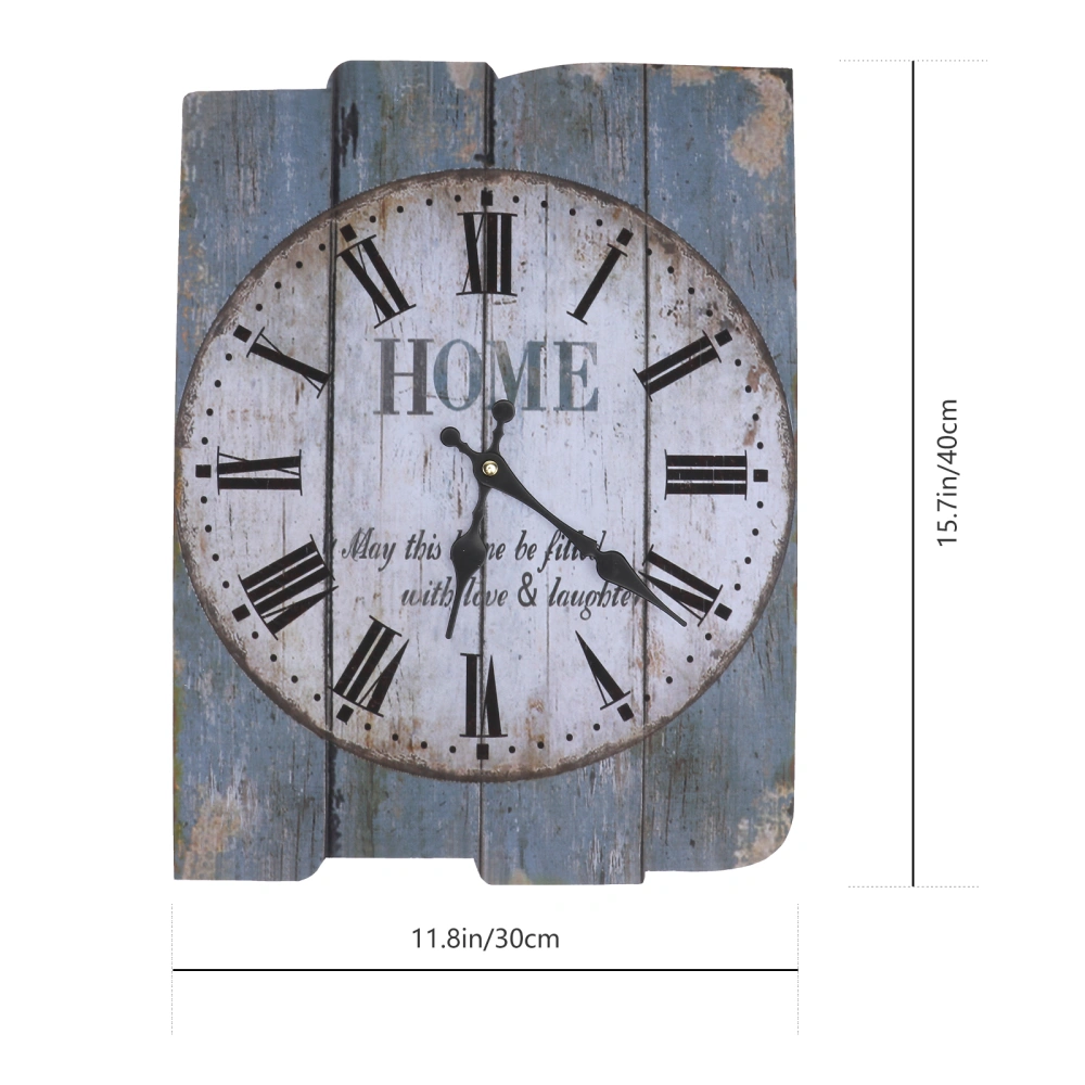 Square Rustic Wooden Clock Farmhouse Worn Decorative Roman Numeral Wall Clock Shabby Chic and DIY Home Decor Accents for the Kitchen Living Room and Bedroom Battery Operated