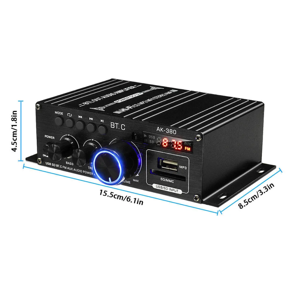 Audio Amplifier Wireless Stereo Power Amplifier Audio Component Receivers For Home Car