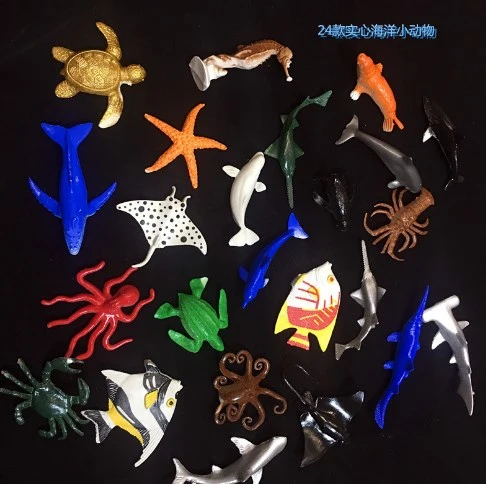 24 Pcs Sea Animal Figures Animal Toys Tiny Plastic Animals Fake Fish Educational Learning Toys