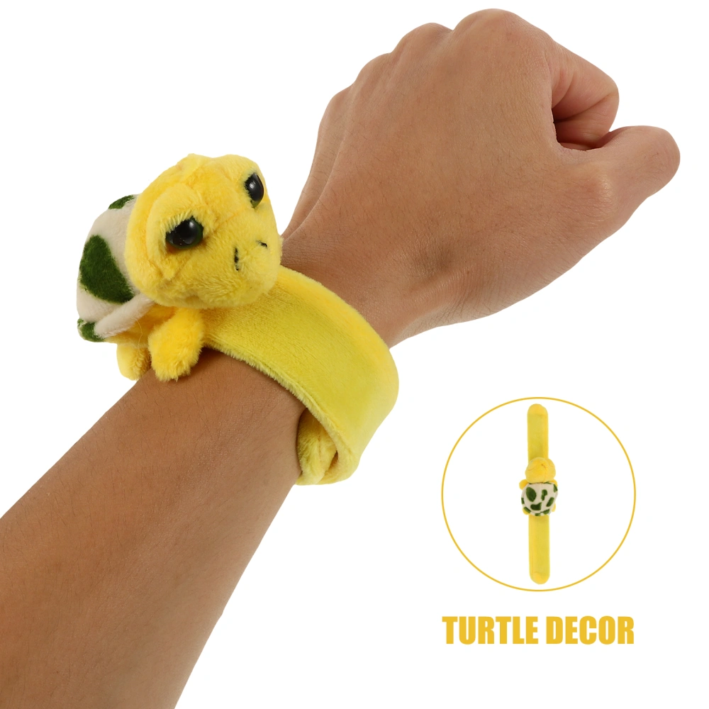 Turtle Slap Bracelet Plush Stuffed Slap Wristband Decorative Cartoon Stuffed Animal Hugger Slap Bracelet