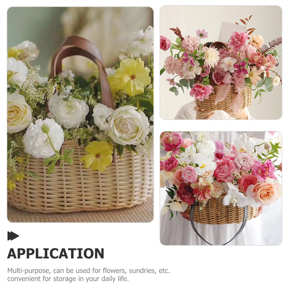  Flower Girl Basket Woven Basket Flower Arrangement Basket Wicker Basket with Handle