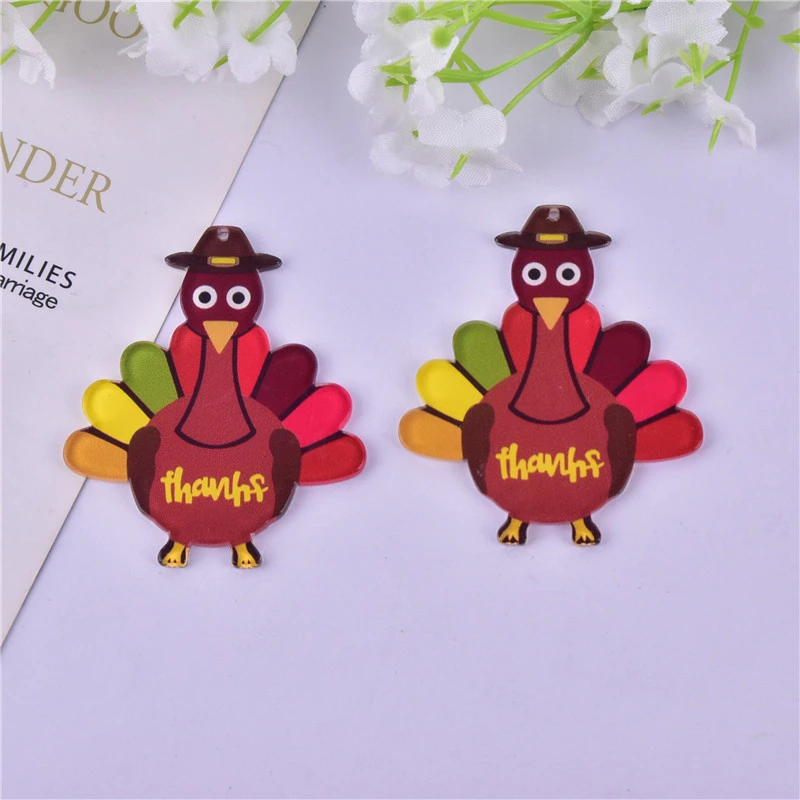 10pcs Thanksgiving Jewelry Charms Small Turkey Charms DIY Making Accessories for Necklace Bracelet Crafts