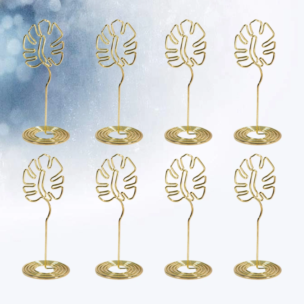 8Pcs Fashion Metal Electroplating Monstera Holder Desktop Decoration Gift Scratch Signature(Golden)