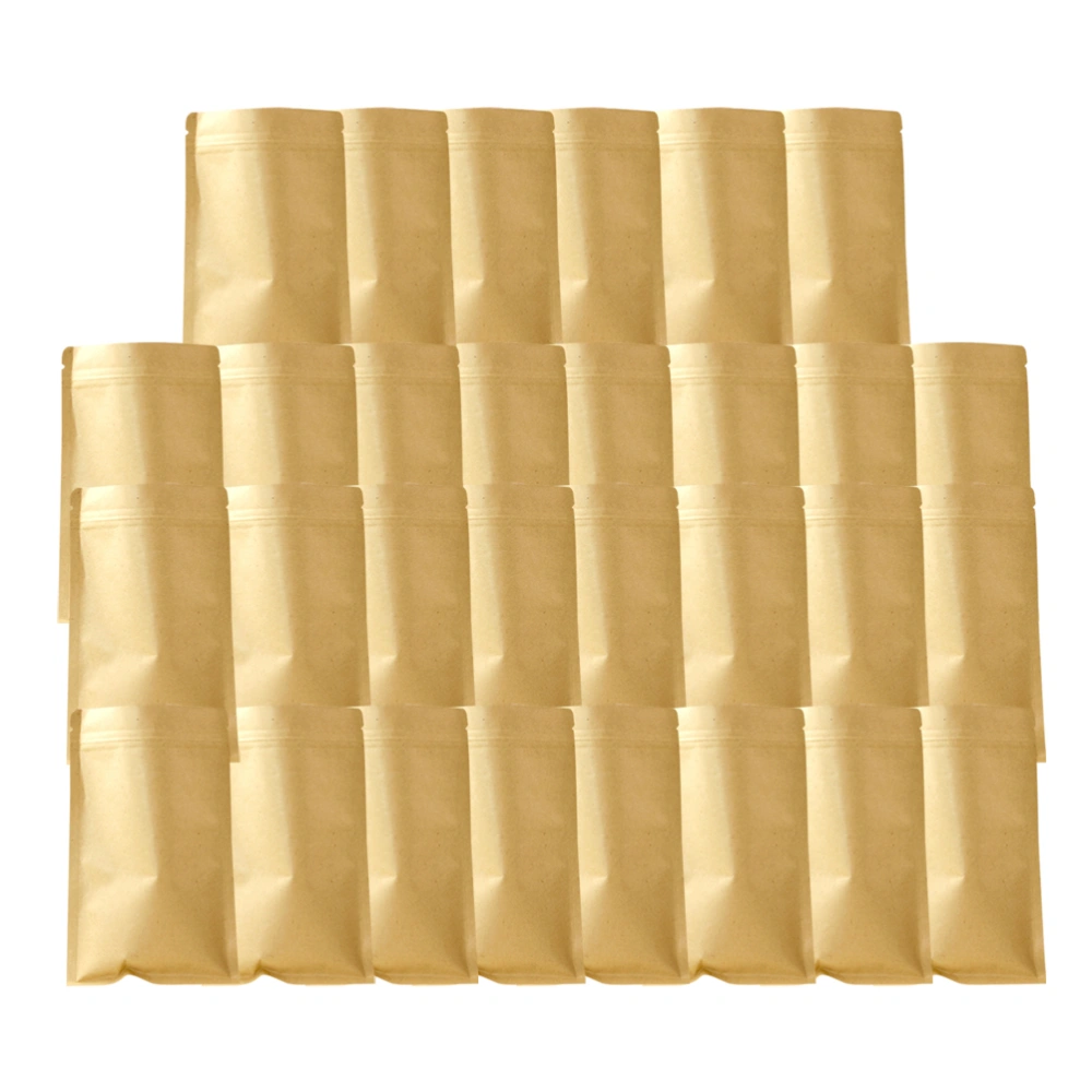 100pcs Kraft Paper Pouch Self-sealing Food Storage Bag Practical Package Bag Safe Sealed Bag