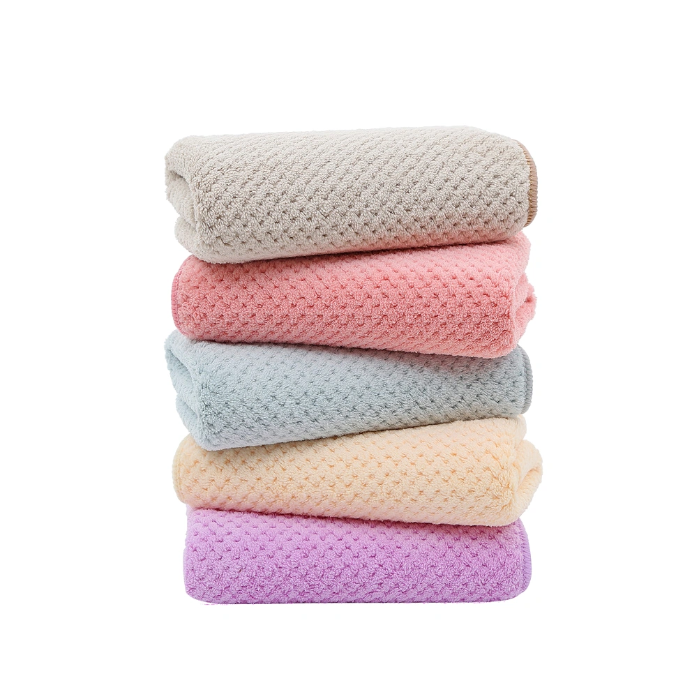 5pcs Pineapple Texture Towels Water Absorption Towels Thickened Bath Towels Beauty Towels