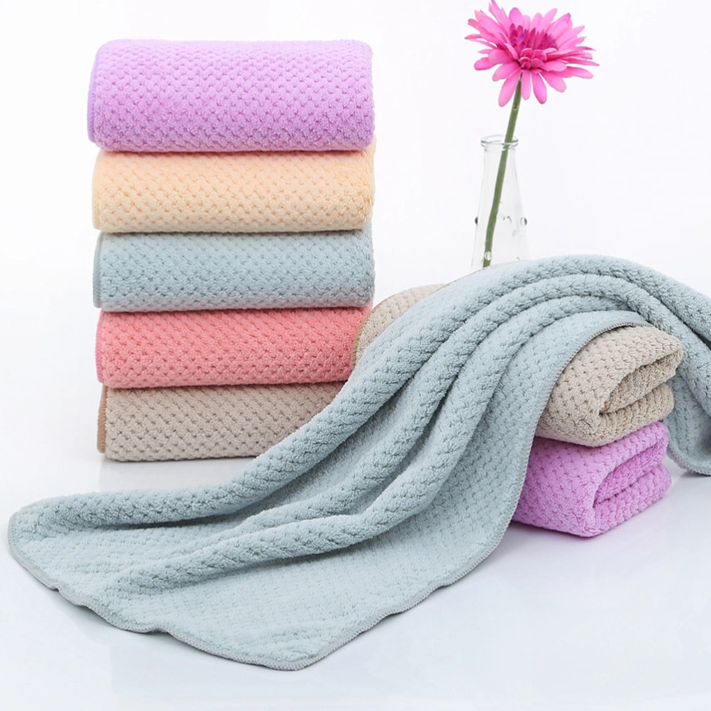 5pcs Pineapple Texture Towels Water Absorption Towels Thickened Bath Towels Beauty Towels