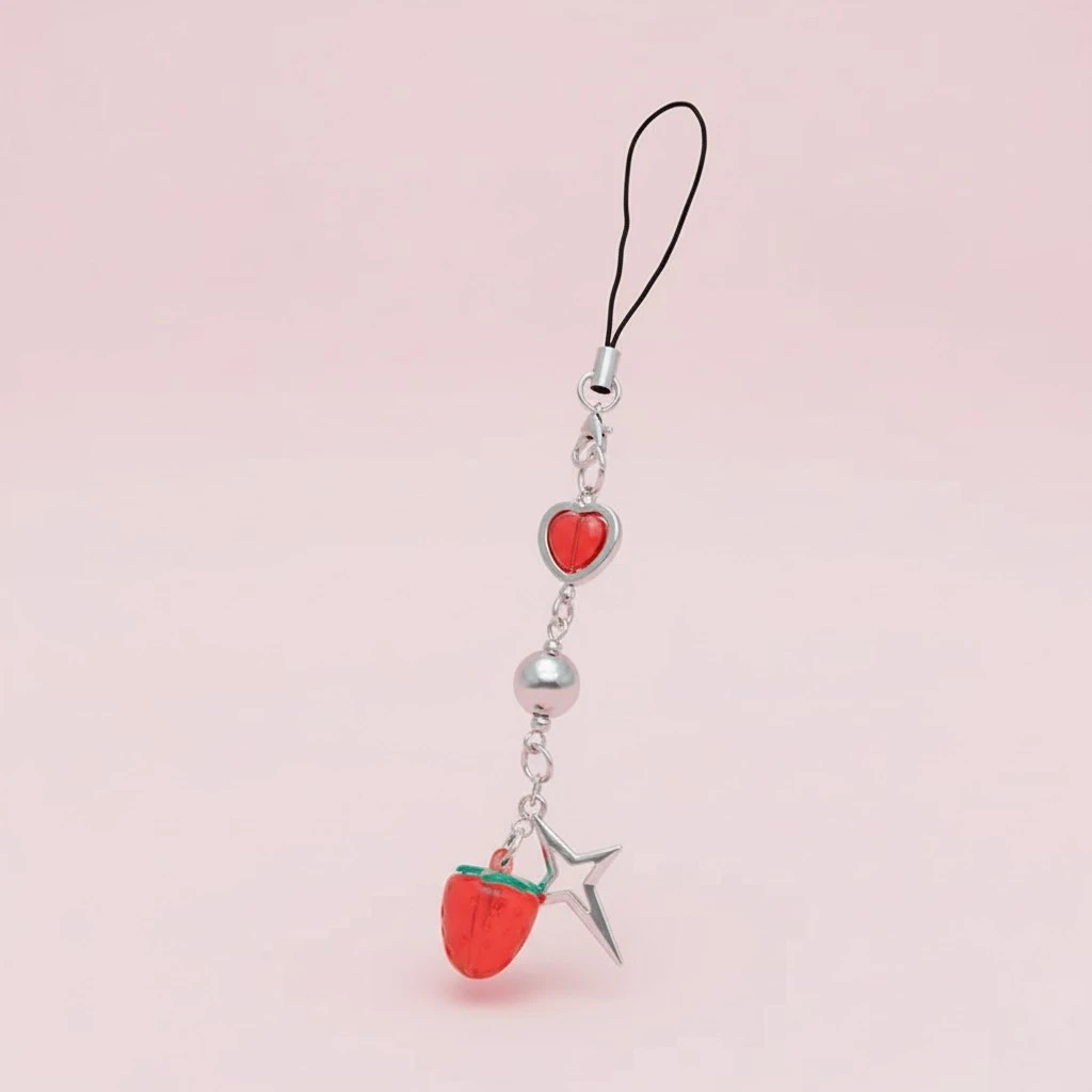 2pcs Phone Charm Strawberry Phone Charms Backpack Ornament Cute Phone Charm Decorations