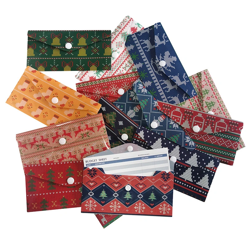 1 Set Christmas Money Envelops Budget Envelopes Reusable Cash Storage Envelops Budget Sheets Kit