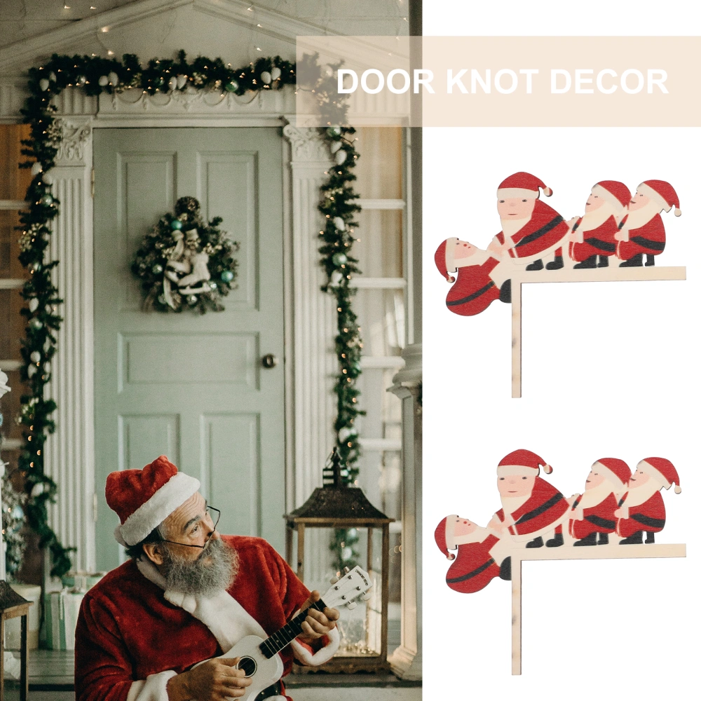 1 Pair Christmas Wood Door Corner Door Frame Decorations Door Decorations Home Ornaments