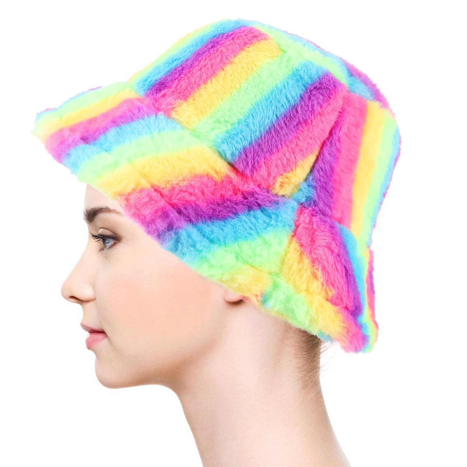 Women Bucket Hat Plush Fisherman Hat Casual Fisherman Hat Trendy Bucket Hat Warm Hat