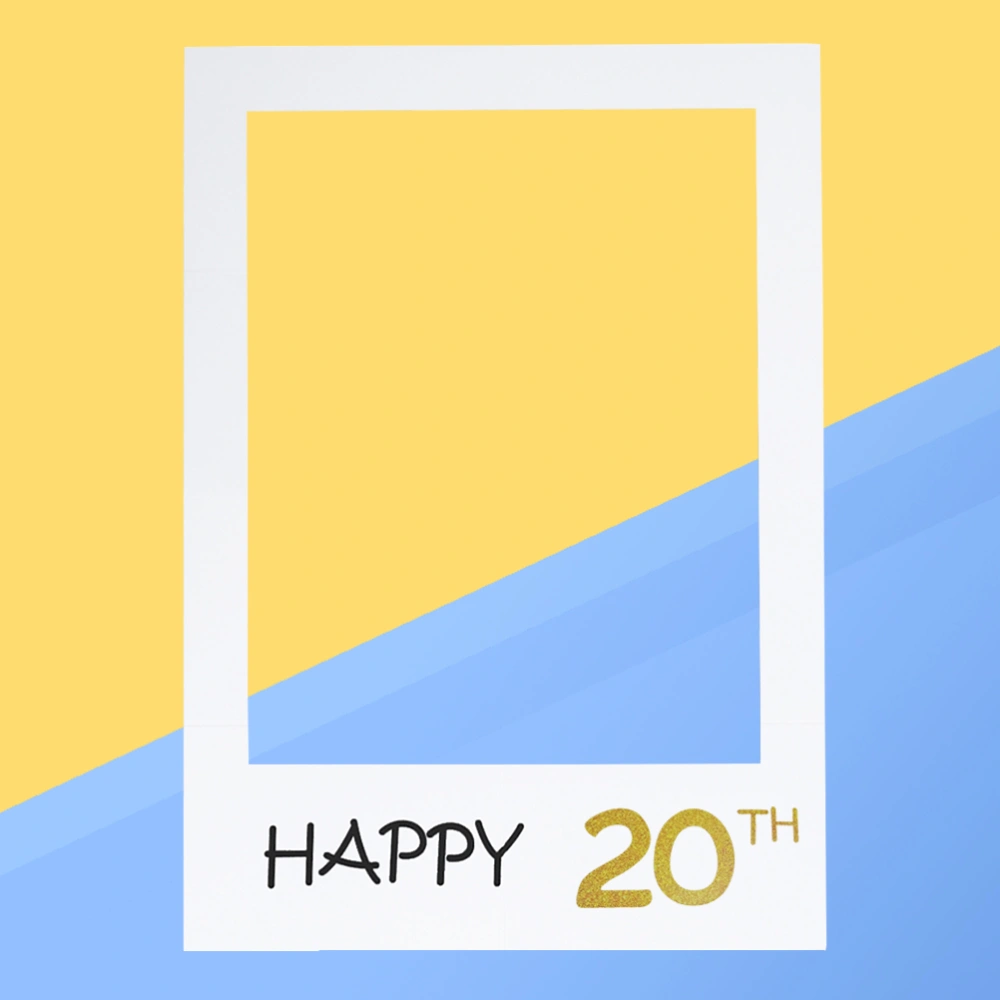 Happy 20th DIY Paper Picture Frame Cutouts Photo Booth Props for Birthday Party