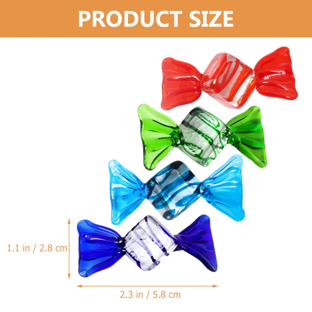 4Pcs Glass Candy Ornament Glass Candy Decor for Home Party Wedding Christmas Festival