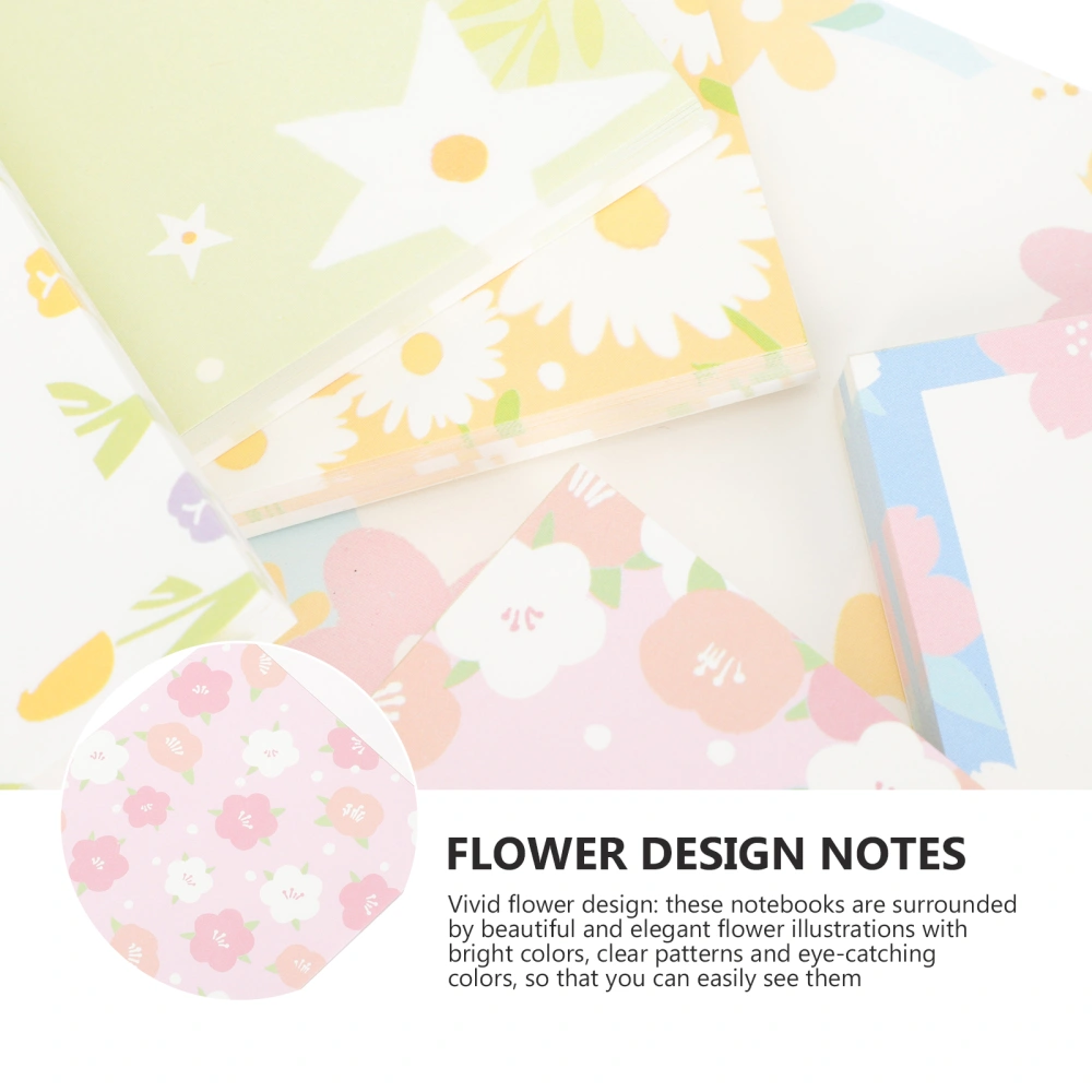 12Pcs Floral Note Pads Office Sticky Pads Self-adhesive Notepads Decorative Message Stickers