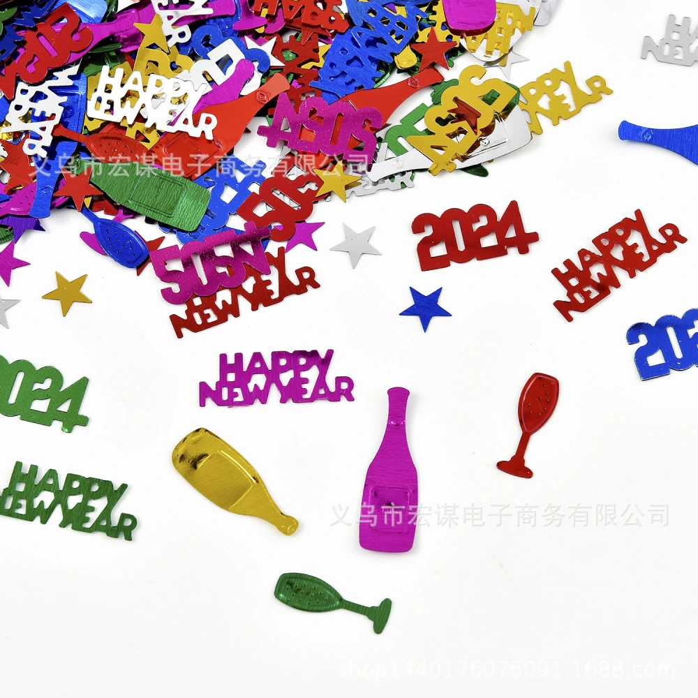 1 Bag of New Year Eve Party Scatters Party Plastic Confetti Props Party Decoration Supplies