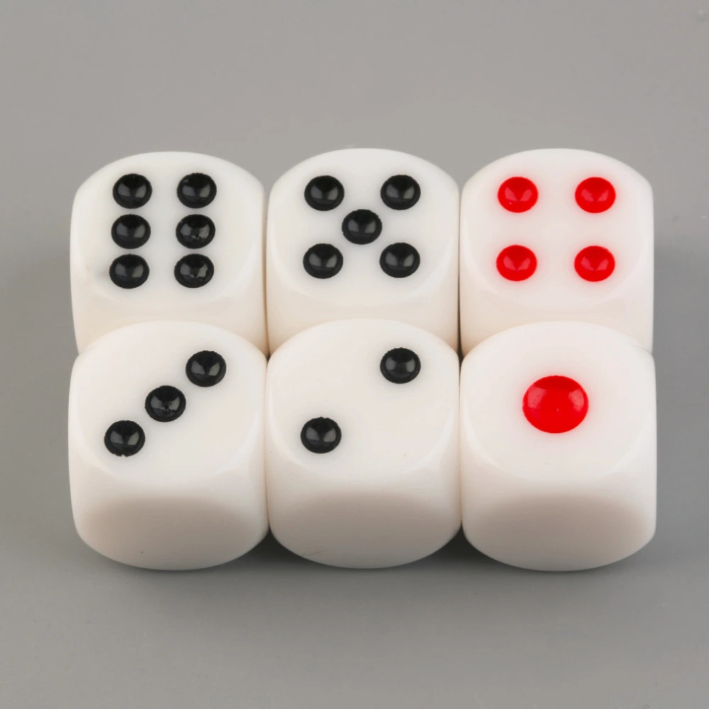 6pcs Classic Dices Single Sided Dices Board Game Dice Toys Party Accessories for Play