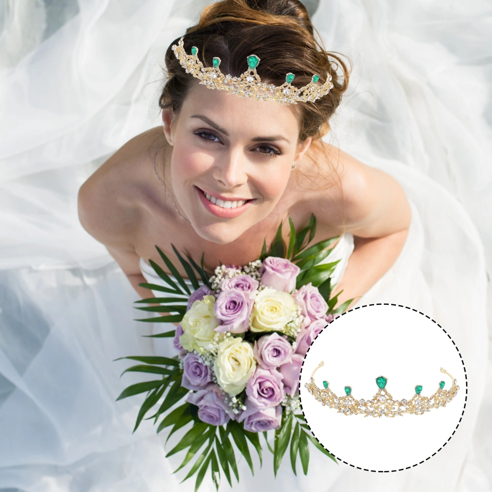 1Pc Rhinestone Alloy Crown Bride Tiara Wedding Crown Decor Crown Headdress