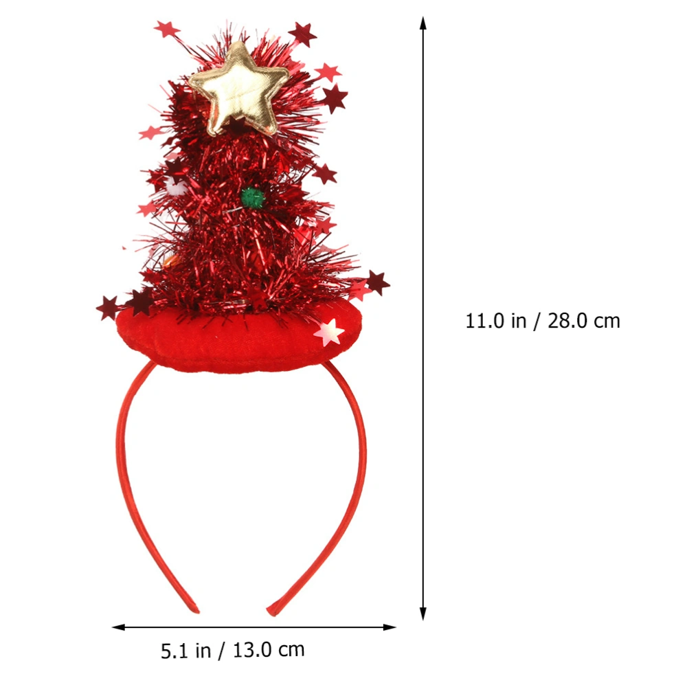 2pcs Christmas Tree Shape Design Headdress Headband Hair (Red Green)