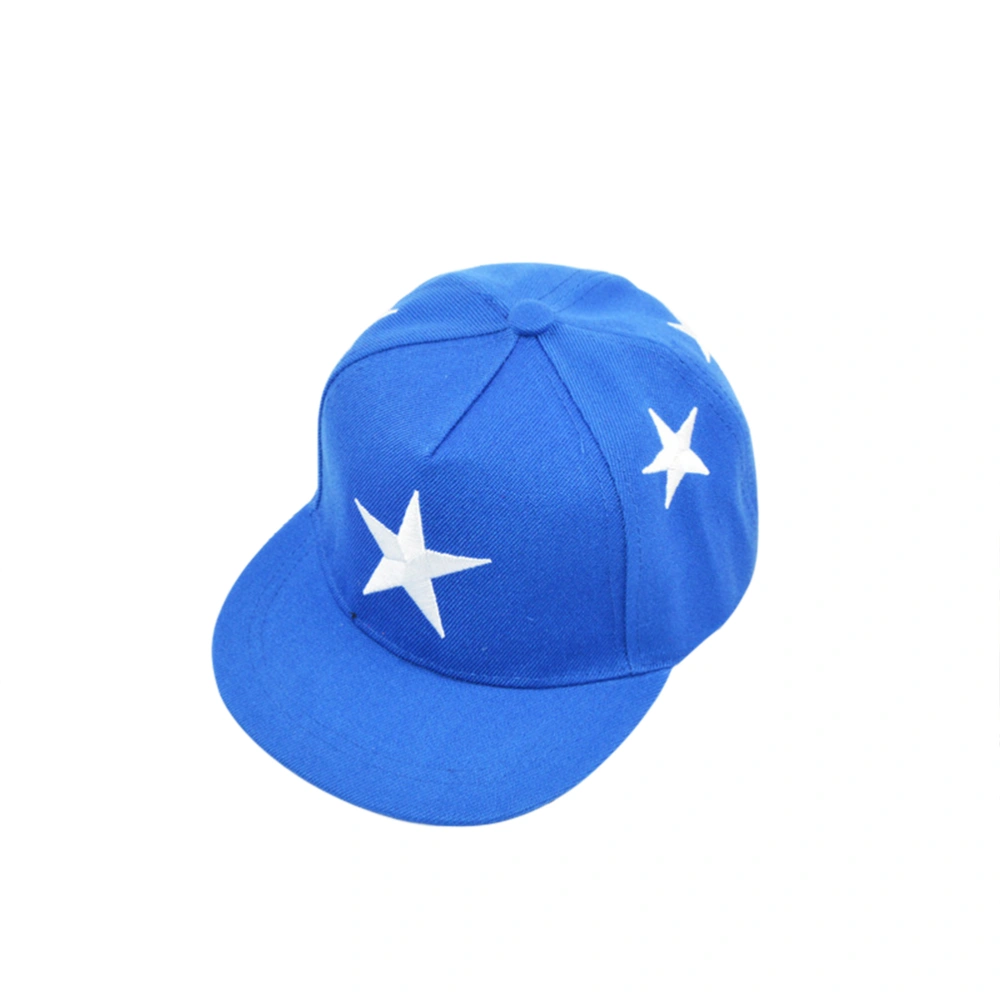 Fashion Baseball Embroidery Stars Hat Hip Hop Children Casquette for Boy and Girl (Blue)