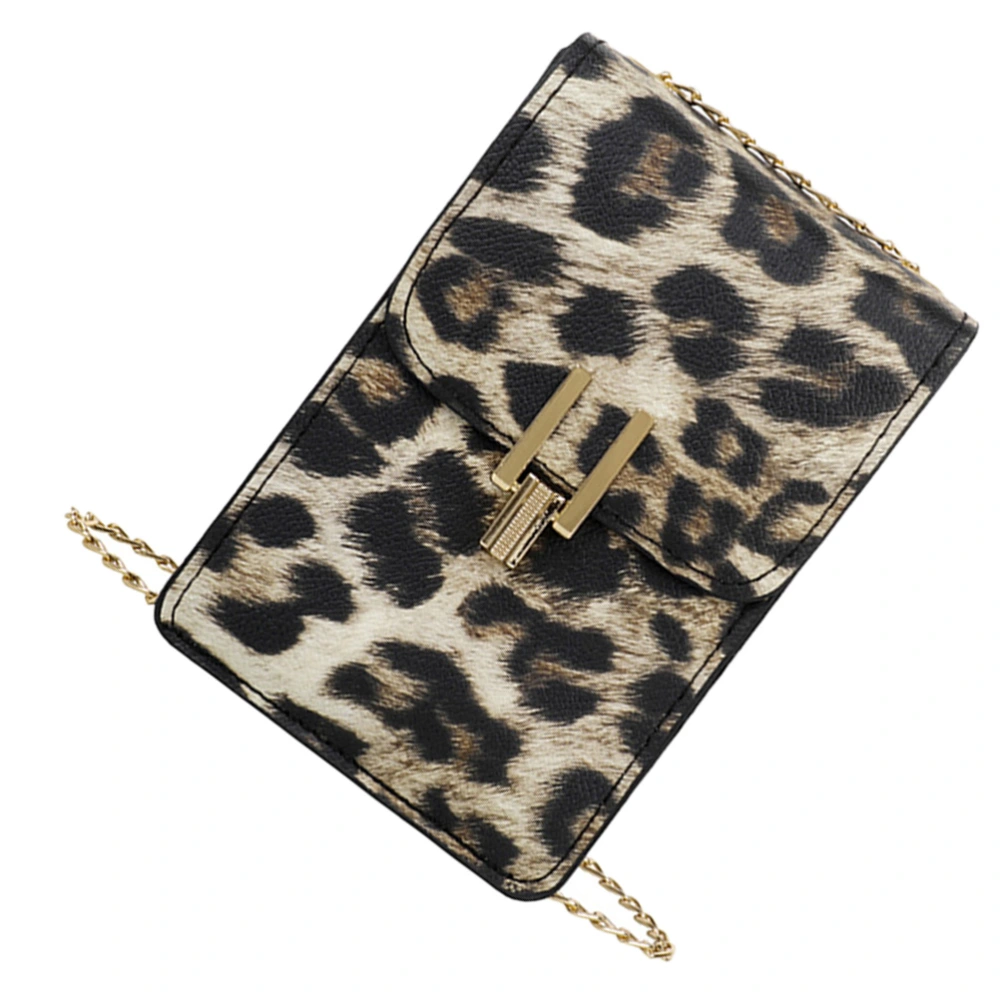 All-Match Shoulder Bag Leopard Printed Chain Phone Bag Small Cross Body Bag