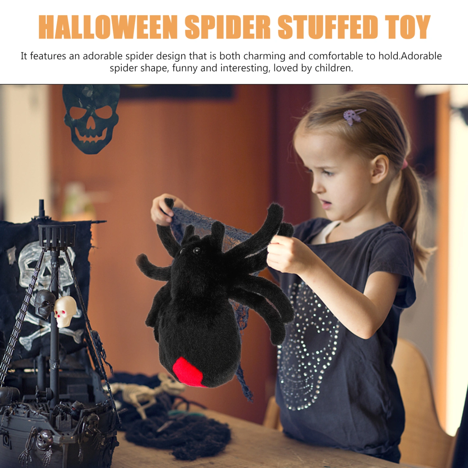 Halloween Spider Toy Stuffed Spider Plaything Supple Simulation Spider Doll Decoration