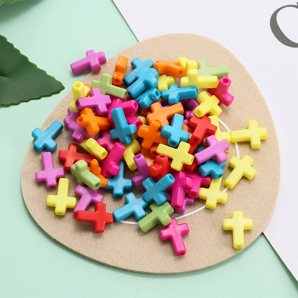 200pcs Cross Beads DIY Jewelry Beads Loose Beads Spacer Beads Jewelry Making Supplies