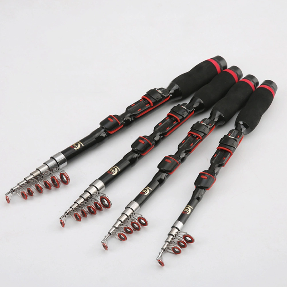 Telescopic Fishing Rod Folding Pole Portable Fishing Accessory Fishing Suplies for Fish Lover (Black, 1 Meter)
