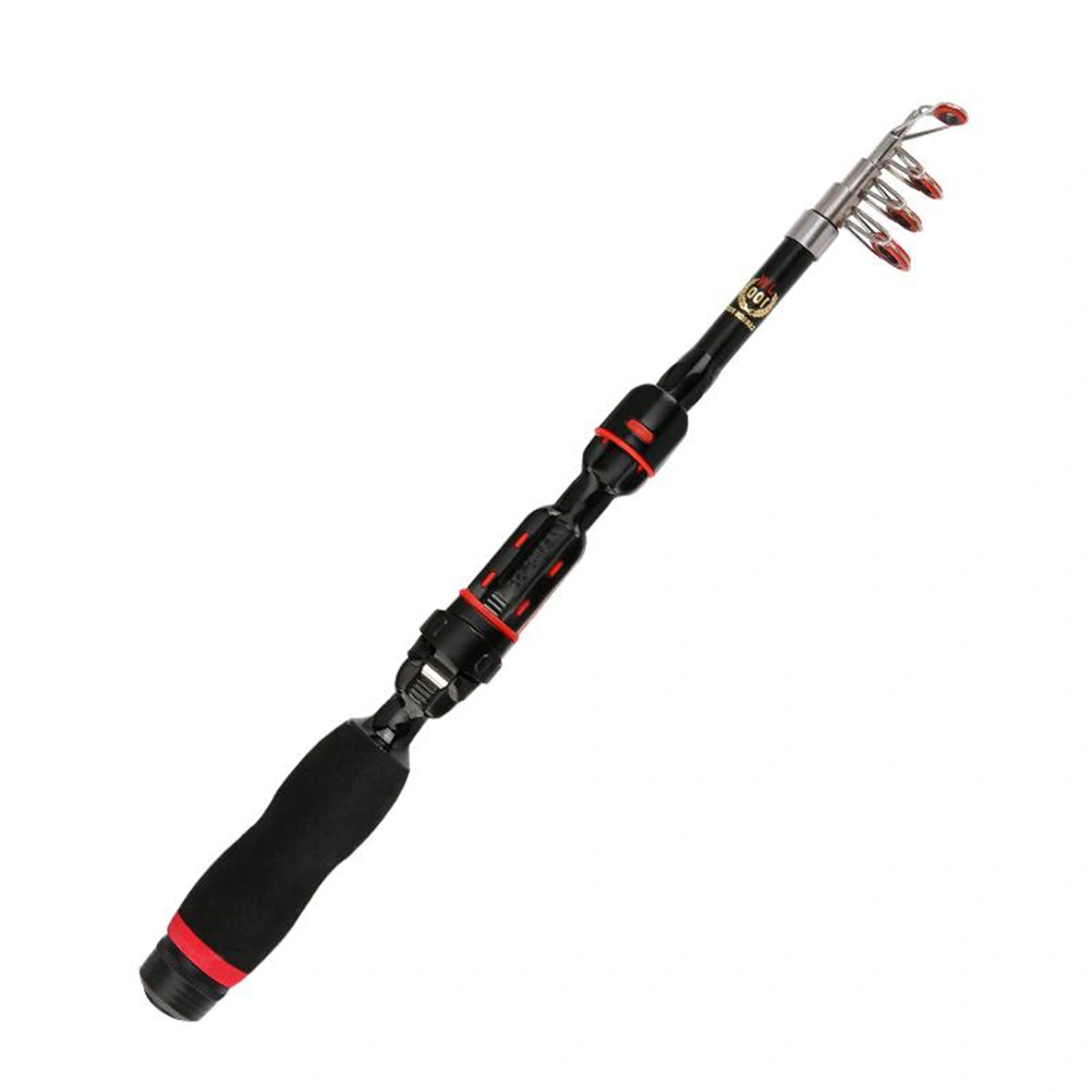 Telescopic Fishing Rod Folding Pole Portable Fishing Accessory Fishing Suplies for Fish Lover (Black, 1 Meter)