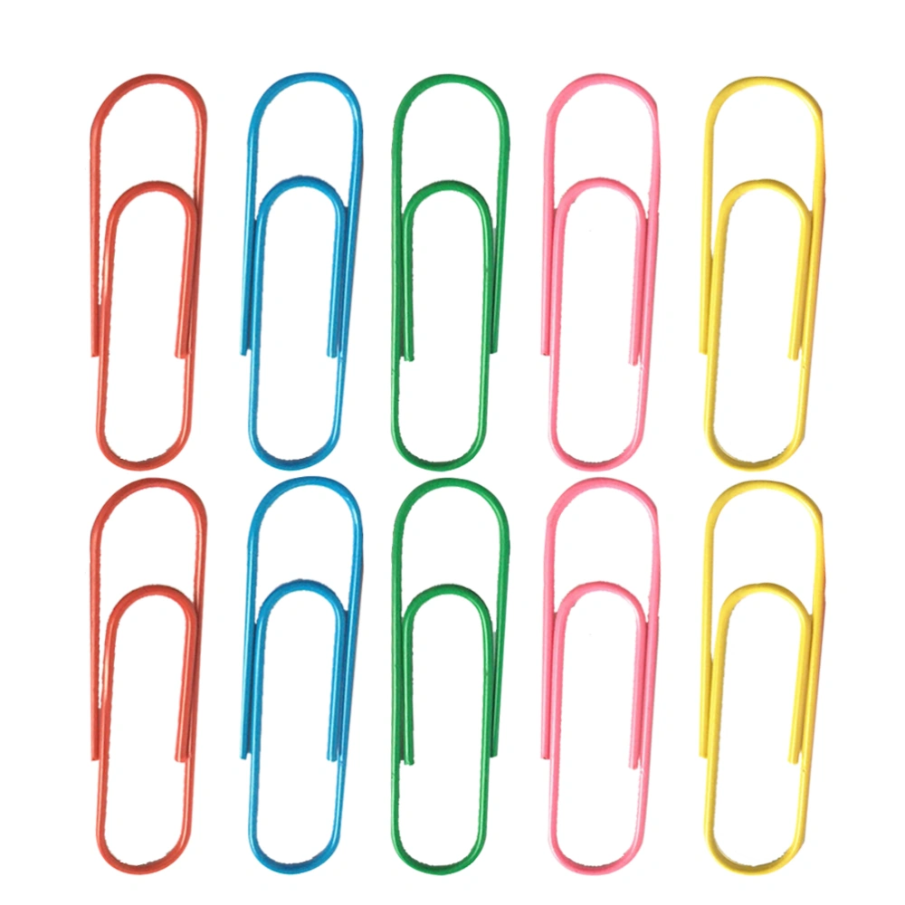 50Pcs Durable Paper Clips Colorful Paper Clips Notes Classified Clips School Office Stationery Supplies(As Shown)