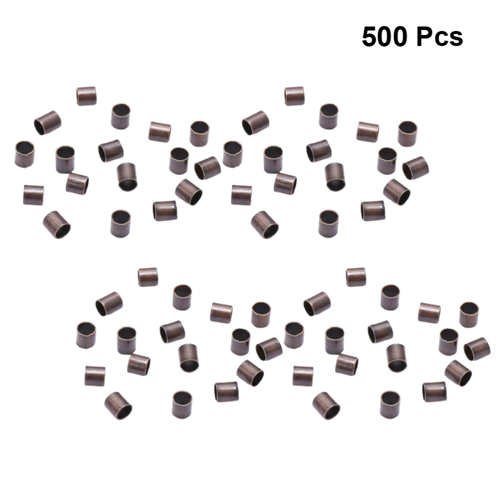 1500PCS Tiny Copper Tube Crimp Beads DIY Crafts Accessories for Jewelry Making DIY Handcraft (Antique Copper, 2mm)