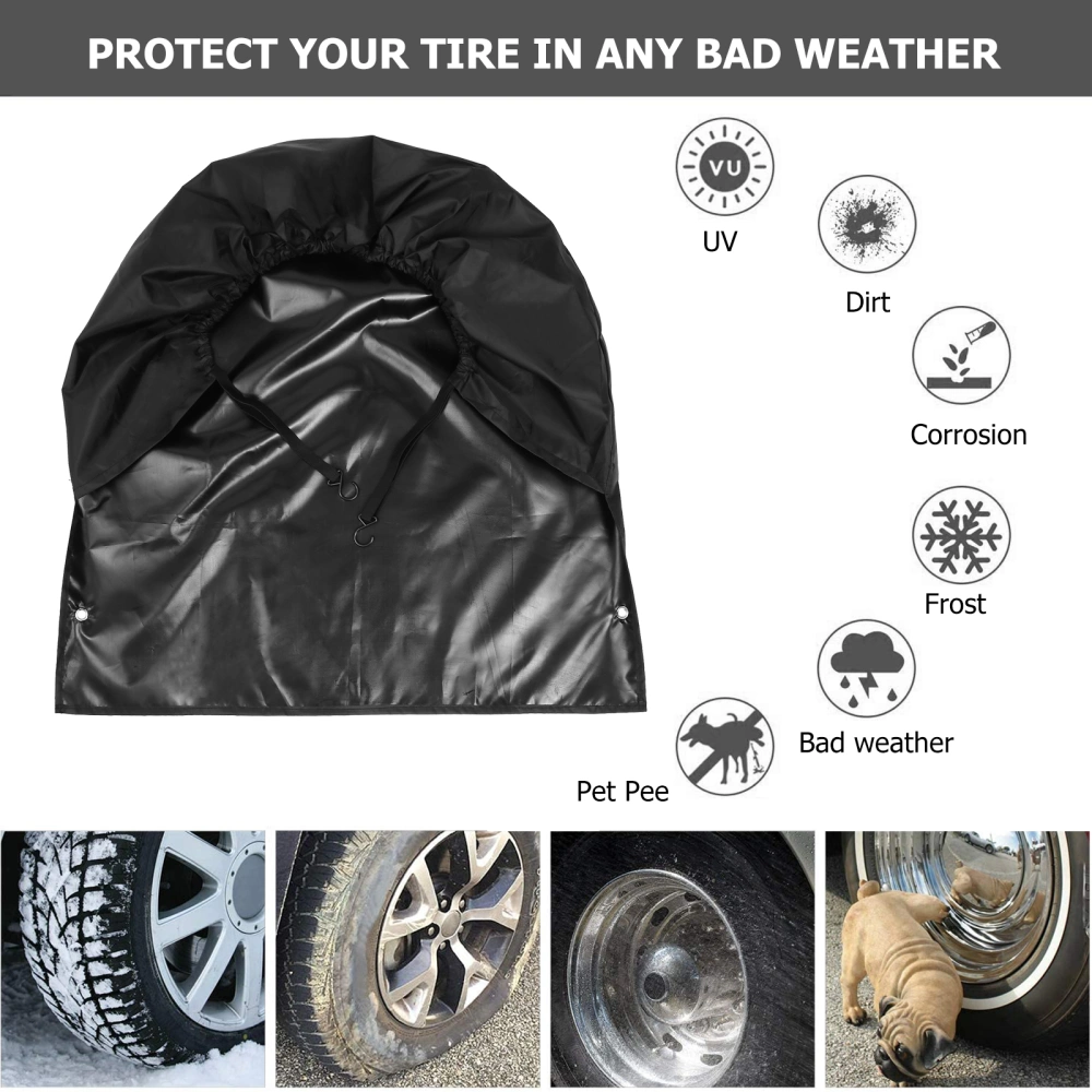 Waterproof Car Tire Cover Heavy Duty PVC Coating Tire Wheel Protector for Car