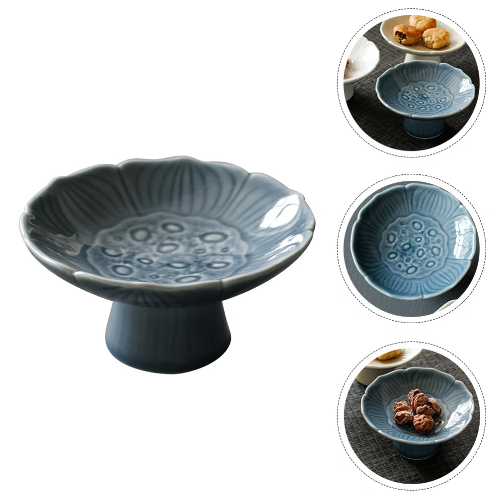 Japanese Style Fruit Plate Ceramic Food Displaying Stand Snack Dried Fruit Plate