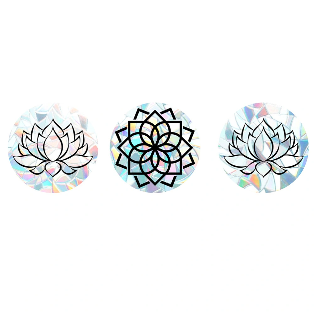 3Pcs Window Cling Removable Static Mandala Glass Window Decal for Living Room Office