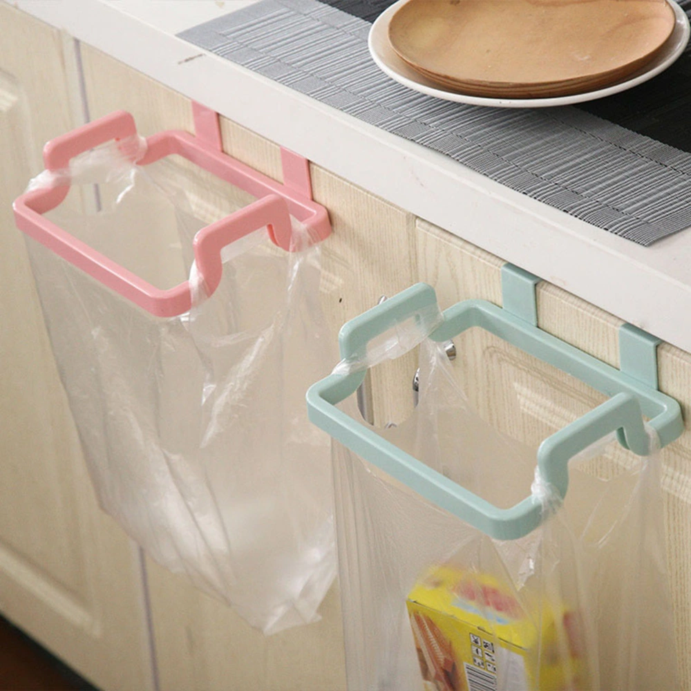 Kitchen Cabinet Hanging Rubbish Bag Holder Garbage Storage Rack Cupboard Bag Hanger (Random Color)