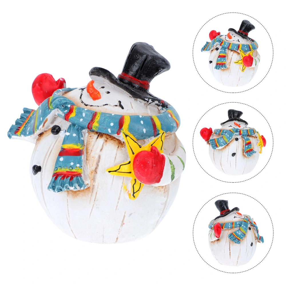 1Pc Christmas Snowman Adornment Home Small Ornament Unique Resin Craft