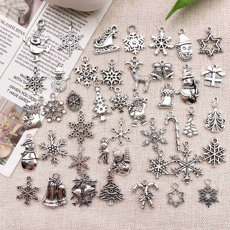 12pcs Christmas Pendants Christmas Jewelry Making Charms Jewelry DIY Charms Alloy Charms