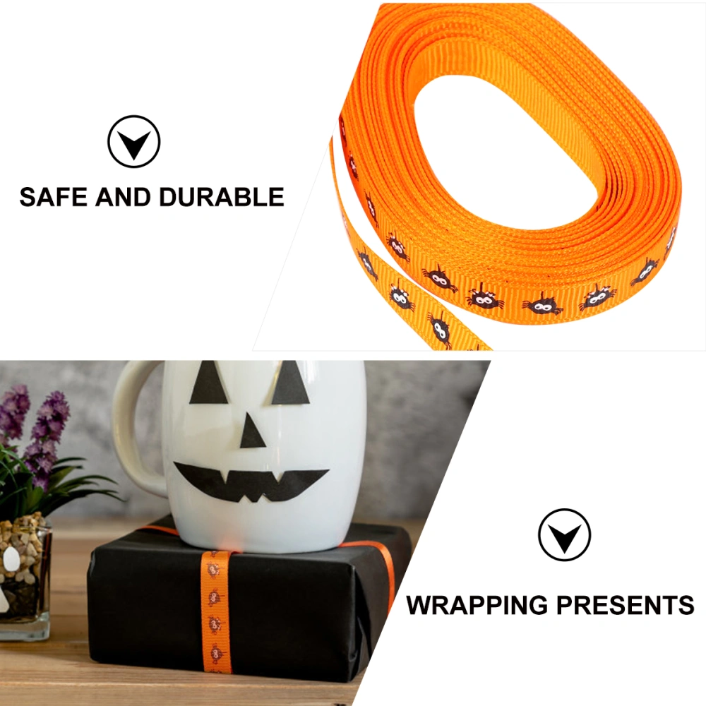 2 Rolls Gift Box Packaging Ribbons 9mm Decorative Ribbon for Halloween Party