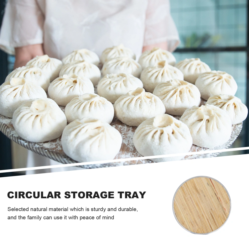 1Pc Household Non-stick Dumpling Storage Tray Sorghum Rod Round Dumpling Curtain