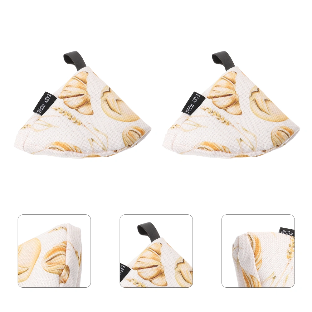 2pcs Triangle Oven Gloves Pot Lid Gloves Anti Scalding Cooking Pot Handle Gloves